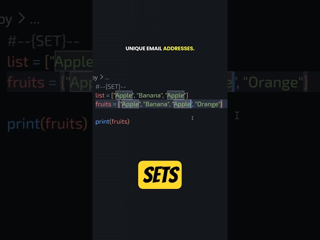 Python sets #codestra