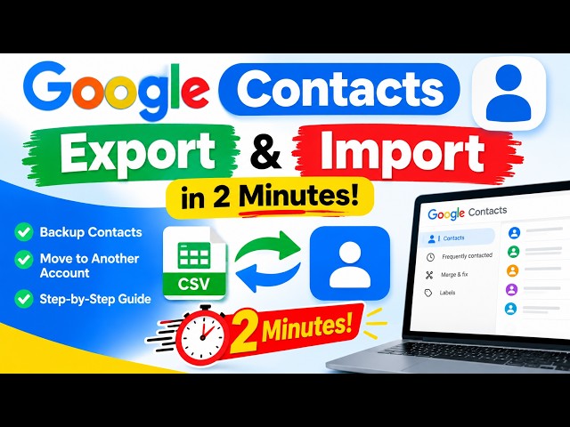 Google Contacts Export & Import in 2 Minutes #google #googlecontacts
