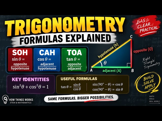 Trigonometry Formulas Explained | SOH CAH TOA, Identities & Key Formulas