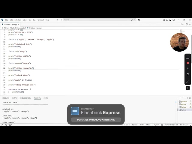 Python Course #14 Sets in Python