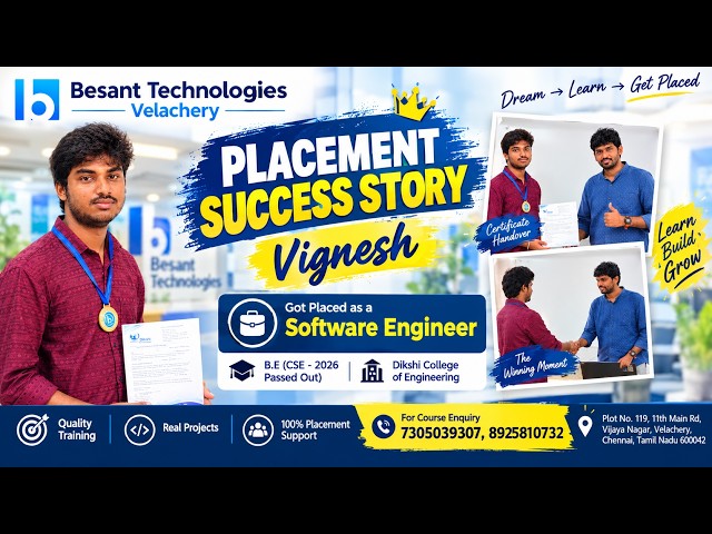 Best Full stack Training institute in Chennai | Vignesh Success Story | Best IT Training institute