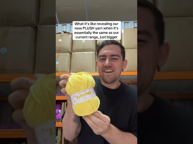 What it’s like revealing our NEW PLUSH YARN 🧶