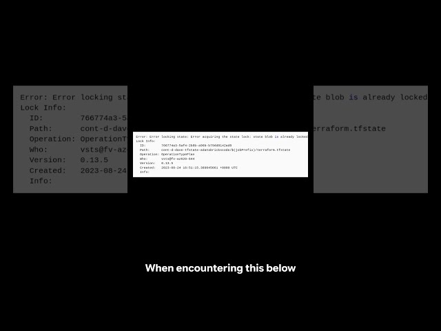How to resolve terraform locked state file