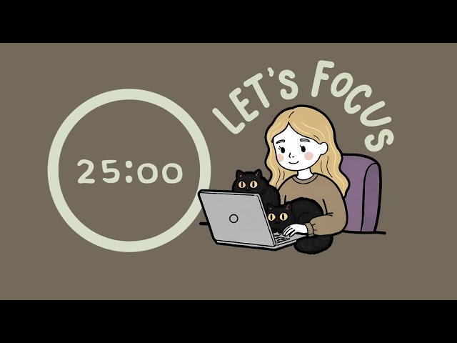 Pomodoro Timer 3x25 | ADHD | Let's get focused! | Lofi ambience ♡