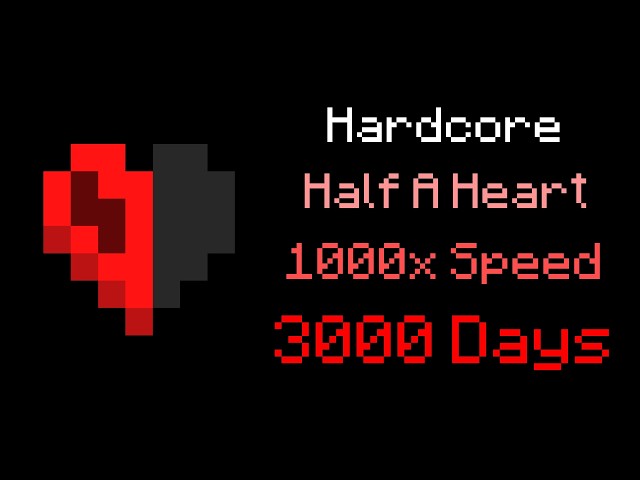 I Beat Hardcore Minecraft at 1000x Speed on Half A Heart