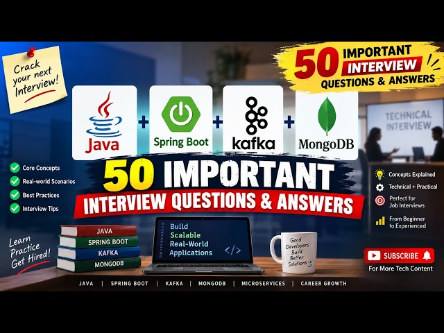 Java + Spring Boot + Kafka + MongoDB | Top 50 Important Interview Questions & Answers