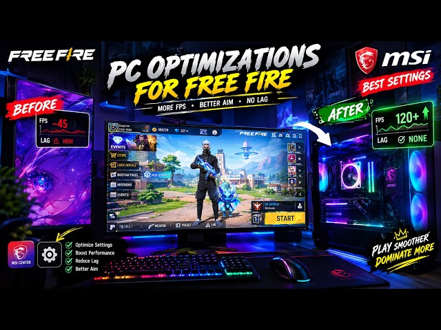 ULTIMATE PC OPTIMIZATION for FREE FIRE 🚀 200+ FPS BOOST | NO LAG + SMOOTH GAMEPLAY 🔥