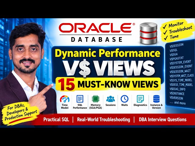 Oracle Dynamic Performance Views Explained | Top 15 V$ Views & Performance Tuning Workflow