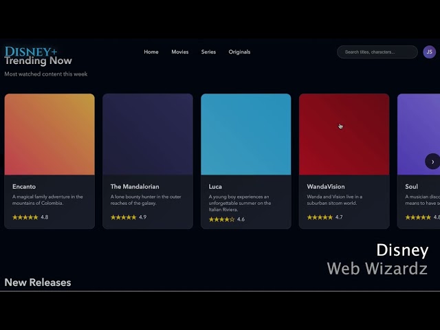 Web Wizardz - Disney Plus (HTML, CSS, and Javascript)(reupload)
