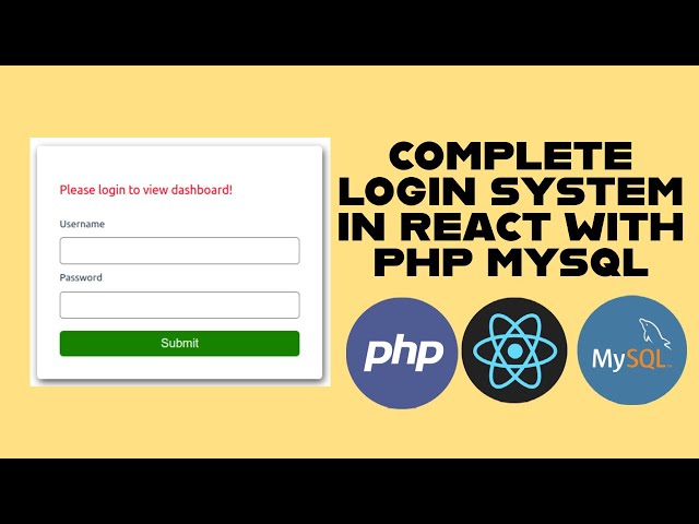 Complete Login System in React with PHP MySQL