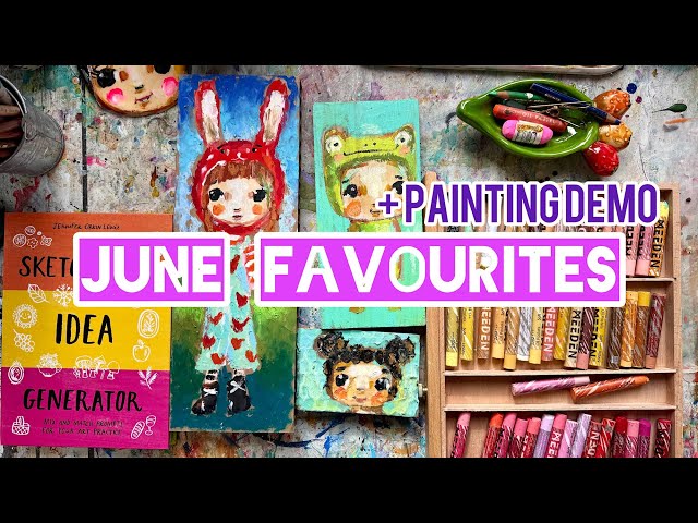 🌸 June Favourites | My Most-Used Art Supplies, Oil Pastels & Cardboard Painting Demo