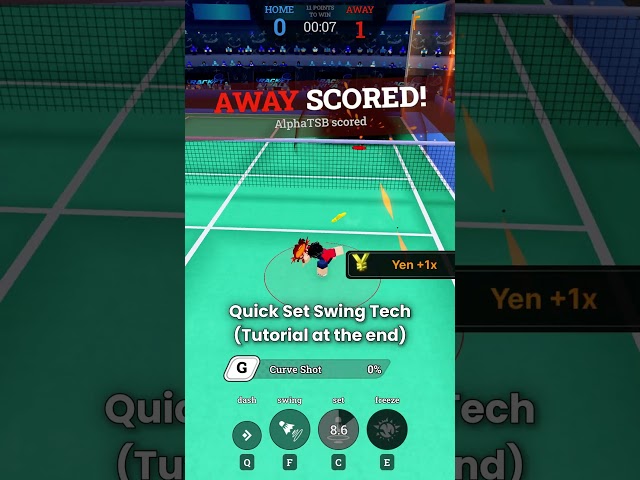 RACKET RIVALS QUICK SET SWING TECH TUTORIAL #roblox