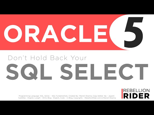 Oracle Database tutorials 5:  how to Fetch Data using SELECT - SQL statement by Manish Sharma