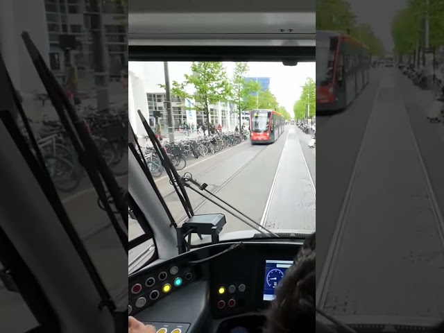 Never do THIS behind a tram #dangerous #tram #thehague #denhaag