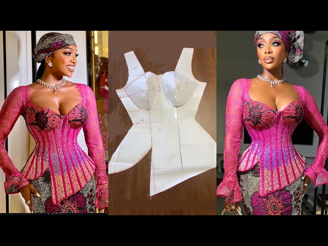 How to Measure and Cut Cup Corset Top with Asymmetric / Curve Hem