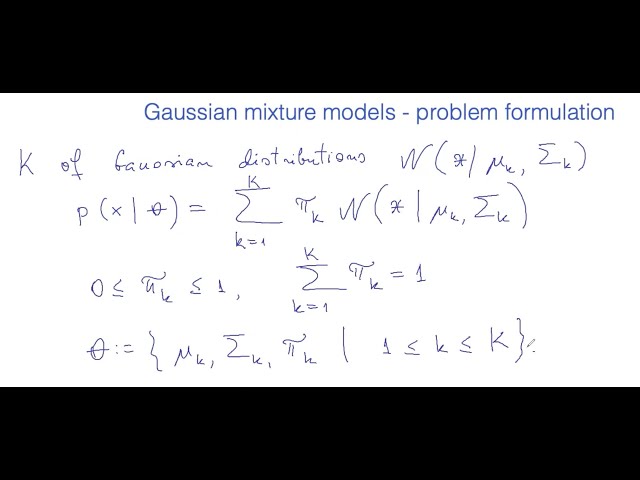 Gaussian mixture models: the maximum likelihood formulation