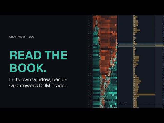OrderVane DOM — read the order book beside Quantower's DOM Trader