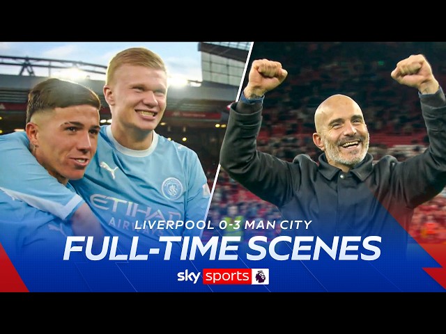 Full-time scenes & reaction as Man City beat Liverpool 3-0 at Anfield