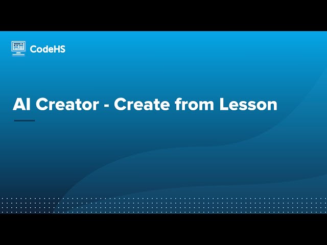 AI Creator - Create from Lesson