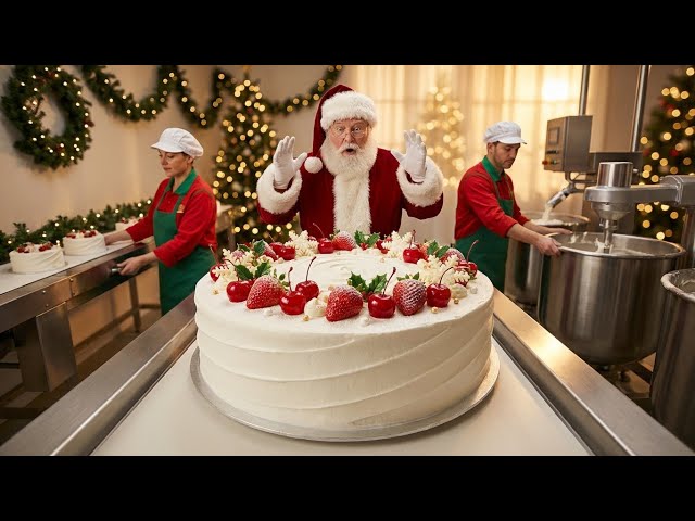Inside a Cake Factory Process 🎂 | Full Process of Santa Bake Works Christmas Cake Making
