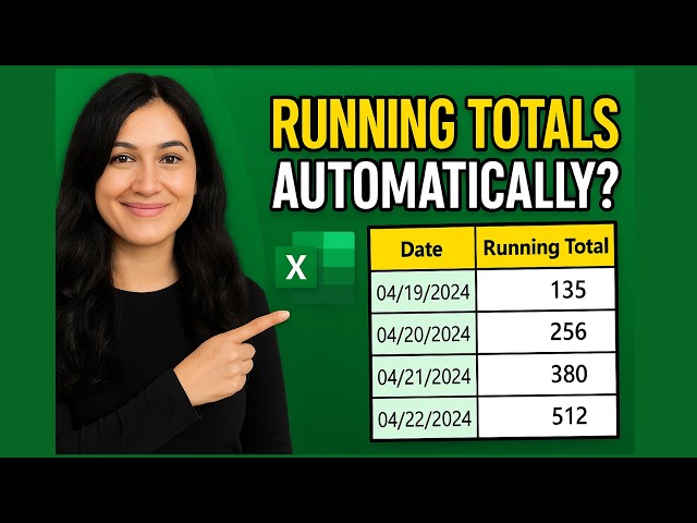 Excel Tutorial for Beginners | Running Total and Average Formulas