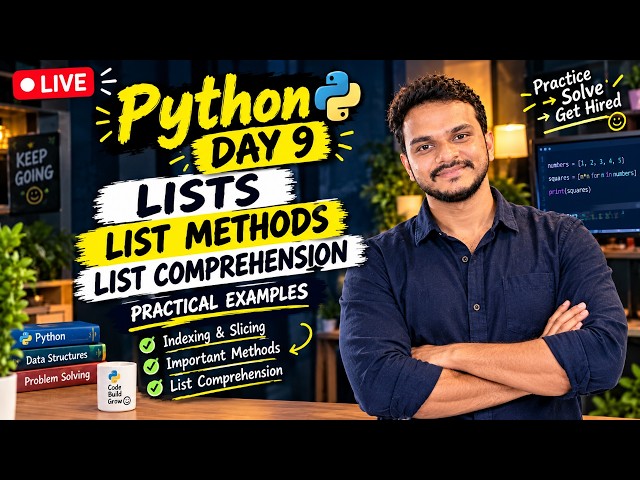Python Lists & List Methods + List Comprehension | Python in Telugu | Beginner To Advanced|Day9