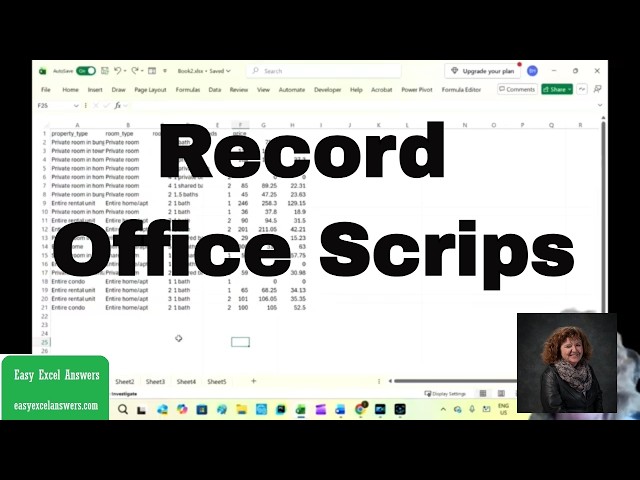 Record your own office script in Excel