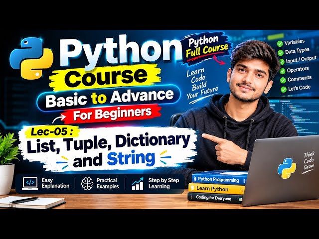 Python Data Structures Explained! (Lists, Tuples, Dictionaries, Strings) – Lecture 5