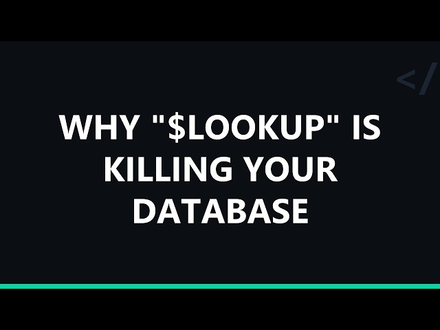 Why "$lookup" is killing your database