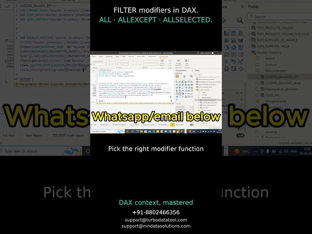 ALL vs ALLEXCEPT vs ALLSELECTED — picking the right DAX filter modifier inside CALCULATE #DAX