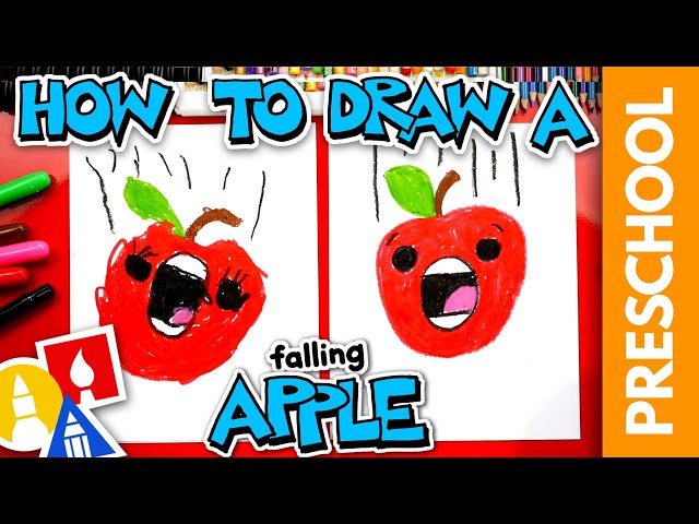 How To Draw A Funny Falling Apple - Preschool