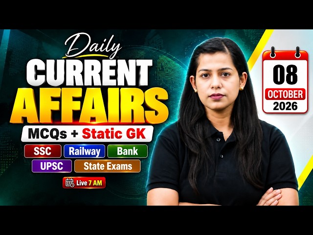 Current Affairs Today | 8 Oct Current Affairs 2026 | Daily Current Affairs by Krati Mam | Testbook