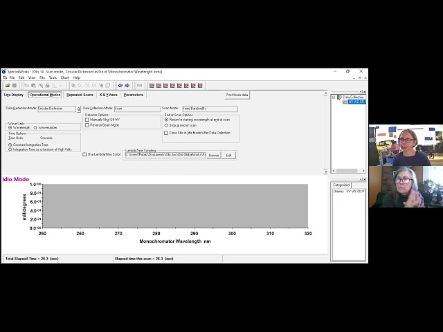 First Introduction to data collection screen of SpectralWorks on the OLIS DSM CD spectrophotometer