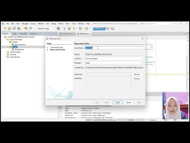 Tugas Pemrograman Berorientasi Objek – Tugas 1 & 2 | Java NetBeans