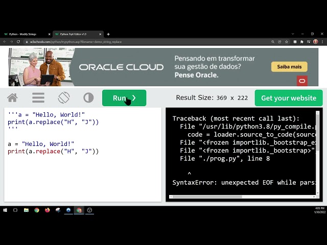 W3shools Python   Modify Strings