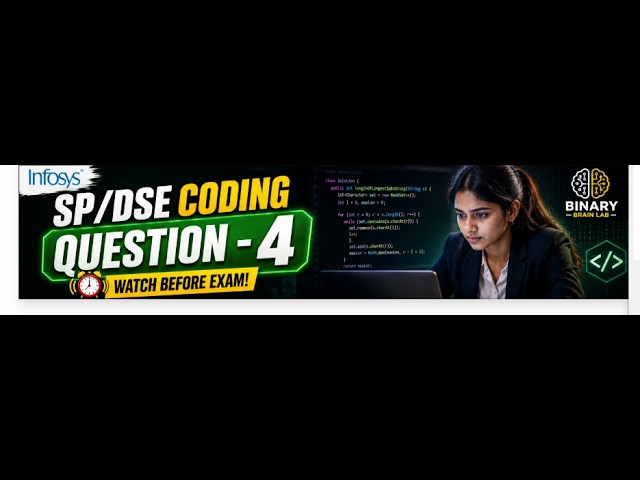Infosys SP/DSE Coding Question 4 | Must Practice Before Coding Assessment 2026 | Infosys Recruitment