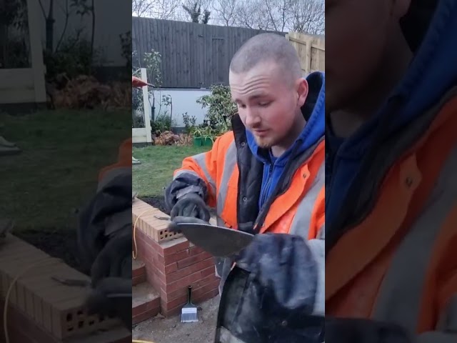 Use your head when cleaning your trowel #asmr #bricklayer