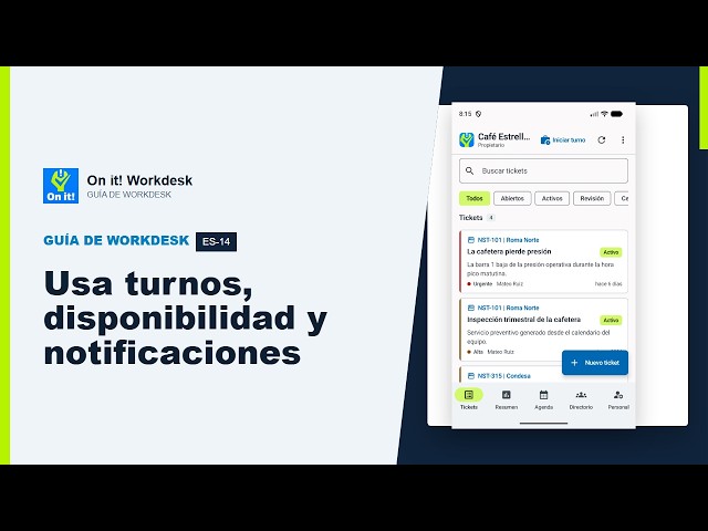 Usa turnos, disponibilidad y notificaciones