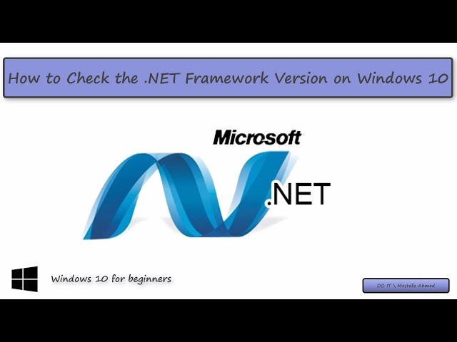 How to Check .NET Framework Version Installed  on Windows 10