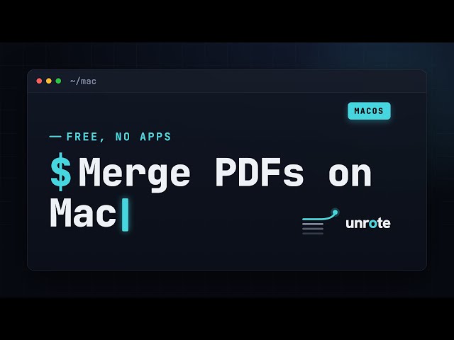 How to merge PDFs on Macbook for Free