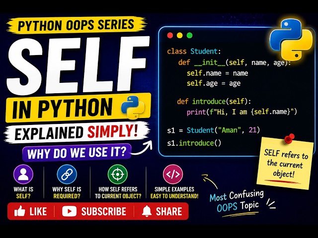 What is self in Python? | OOPS Explained for Beginners