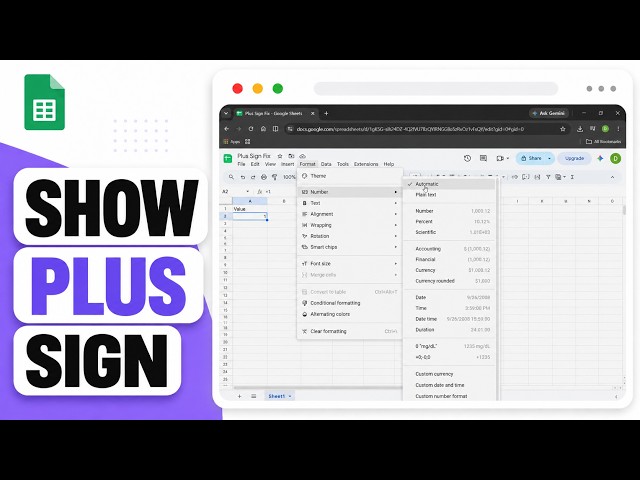 How to Fix +1 Changing to 1 in Google Sheets (Keep Plus Signs)