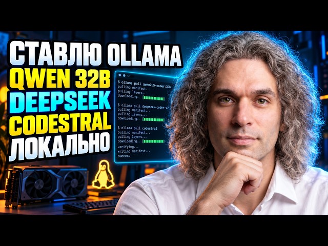 Установка Ollama, qwen2.5-coder:32b, deepseek-coder-v2, codestral