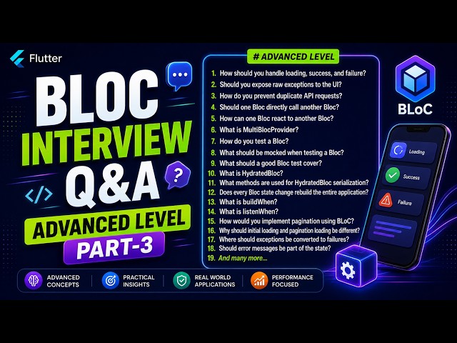 Part 3 | Flutter BLoC Interview Questions and Answers | Advanced Level