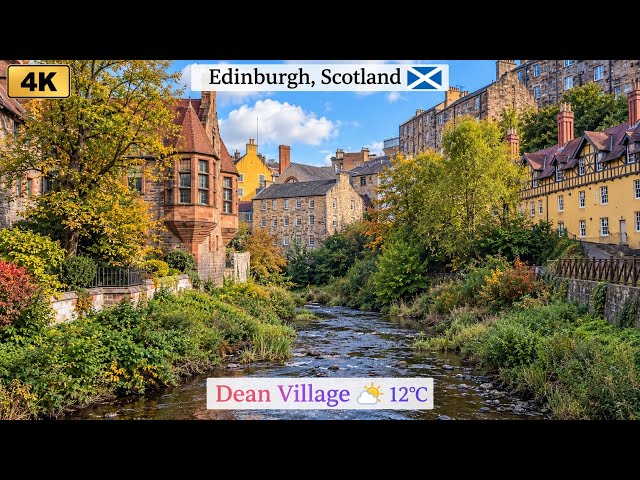 Early Autumn in Dean Village 🍂 | Edinburgh’s Fairytale Village | Scotland 4K
