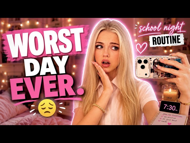 PRODUCTIVE SCHOOL NIGHT ROUTINE *how to feel better after a bad day🧖🏼‍♀️🫧
