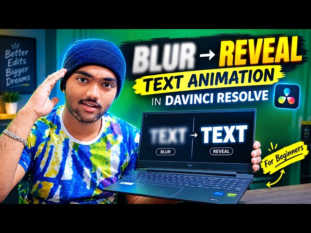 Blur Reveal Text Animation in DaVinci Resolve. Easy Tutorial! ⚡