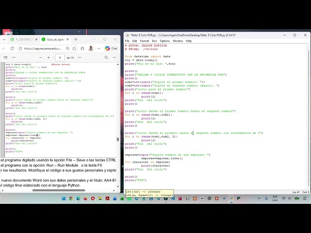 Video Actividades semana 4 curso VARIABLES Y ESTRUCTURAS DE CONTROL EN PYTHON CICLOS FOR - WHILE