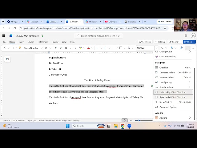 2026 MLA Word Document Tutorial