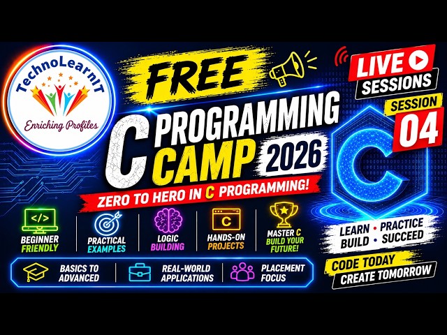 C Programming - Free Programming Camp 2026 | Session 04 | Comments, Tokens, Datatypes, Variables